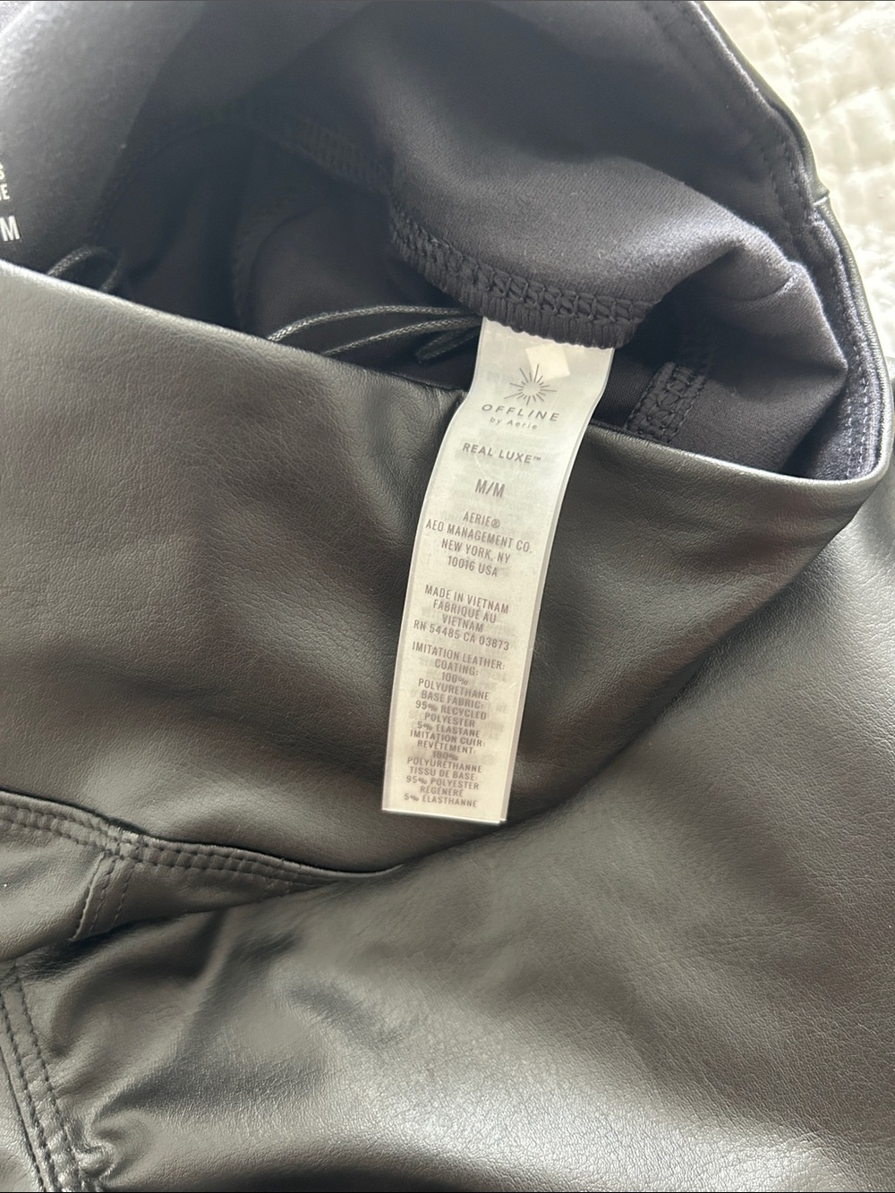 aerie Black Faux Leather High-Waist Leggings - Picture 4 of 9